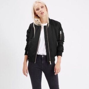 Women's Black Bomber Jacket